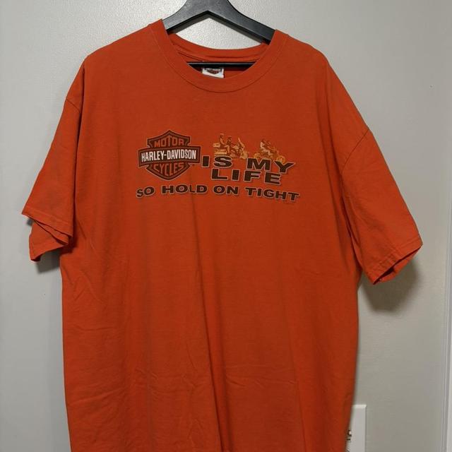 Harley Davidson Orange Graphic T Shirt